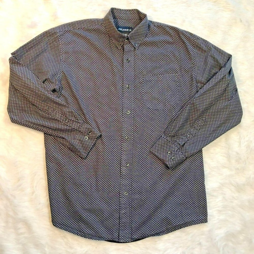 Pelham Western Shirt Sz XL Print Western Rockabilly Rodeo Cowboy Mens